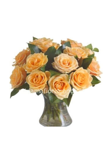 Bouquet di roselline arancio